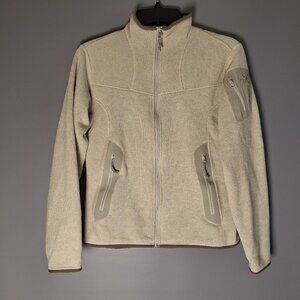 Arc'teryx Covert Cardigan Women's M Cream Fleece Full Zip Cozy Outdoor Jacket